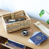 thumbnail of HMF Aufbewahrungskorb mit Deckel, 3er-Set, Korb geflochten aus Wasserhyazinthe und Seegras, Klein, Mittel, Groß