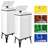 thumbnail of WellHome - 2er-Set Intelligenter Mülleimer 50L in Weiß mit Magnetetiketten 35,5x26x83,5 cm