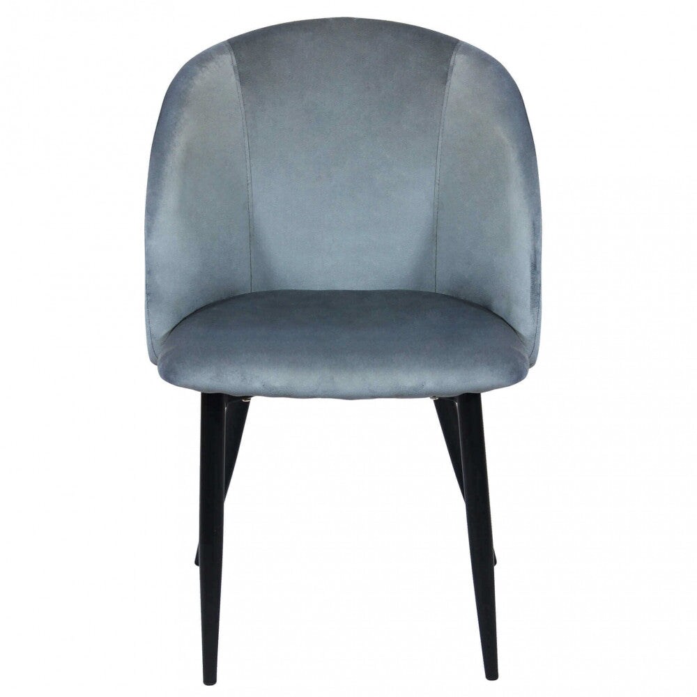 Sedia poltrona da interno ingresso salotto con struttura in acciaio e seduta rivestita in velluto colorato Camy -  Gray