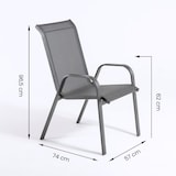 thumbnail of Conjunto de exterior, Mesa jardín extensible 215/295 cm y 8 sillones apilables con respaldo de 98 cm, Aluminio color antracita, 8 plazas