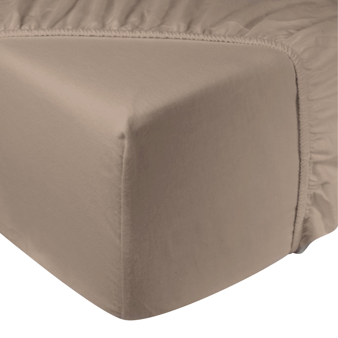 DoubleDry Hoeslaken Flanel 180 x 200 cm - 100% zacht katoen - beige