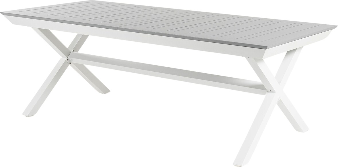 Mesa para exterior extensible 215-295 cm de Aluminio Color Blanco y gris