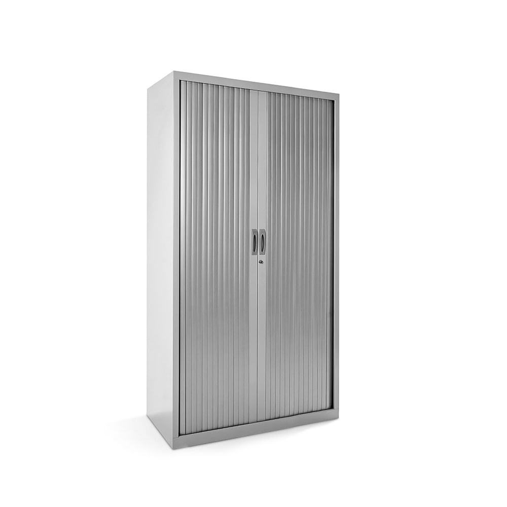 Rocada armario metálico persiana 102x198x45 ral 9006 incluye 4 baldas. color gris. medida 102x198x45cm (largo x alto x prof.)