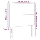 thumbnail of vidaXL LED Kopfteil Hellgrau 100x5x118/128 cm Samt