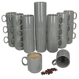 thumbnail of 24er Set EVENT stapelbare Kaffeebecher GRAU Porzellan 250 ml