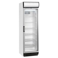 Nordcap Glastürtiefkühlschrank TK 300 G-CP, mit statischer Kühlung, Glastür und Griff und Webe-Display