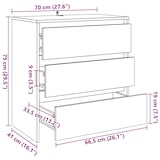 thumbnail of Helloshop26 - Buffet Sideboard Kommode Kleiderschrank Aufbewahrungsmöbel Organizer für Küche Wohnzimmer Lounge handgefertigt 70 x 02_0030819