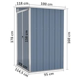 thumbnail of Helloshop26 - Casetta da giardino a parete 118 x 100 x 178 cm in acciaio zincato grigio 02_0044056