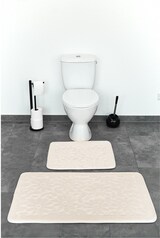 thumbnail of Almina Premium 2 teiliges Bademattenset mit Blumenmotiv  Creme