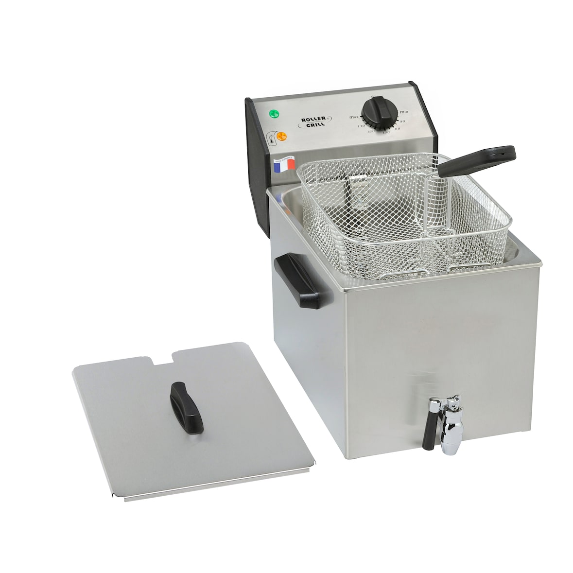 Roller Grill Friteuse professionnelle avec vidange, 1 cuve, 8 Litres, à poser, FD 80 R