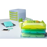 thumbnail of Exacompta - Réf. 113235D - Carton de 6 Corbeilles à courrier COMBO MIDI - 34 x 25 x 6,5 cm - pour format A4 + - vert anis transparent glossy