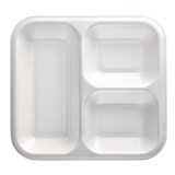 thumbnail of 50 Siegelschalen, XPS 3-geteilt 1350 ml 4,2 cm x 24,5 cm x 26,5 cm weiss laminiert