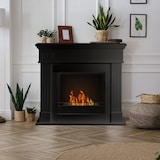 thumbnail of Lareira a bioetanol de piso Cambridge em madeira preta 110x37x102h