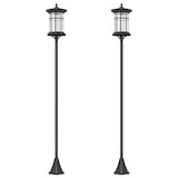 thumbnail of Outsunny 2 farolas solares exterior luces solares exterior con panel solar encendido automático y marco de acero inoxidable impermeable IP44 negro