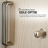 thumbnail of bümö Schiebetürenschrank 2OH - Aktenschrank abschließbar, Sideboard Schrank mit Schiebetüren in Grau/Silber, Bogengriff - Büroschrank aus Holz mit