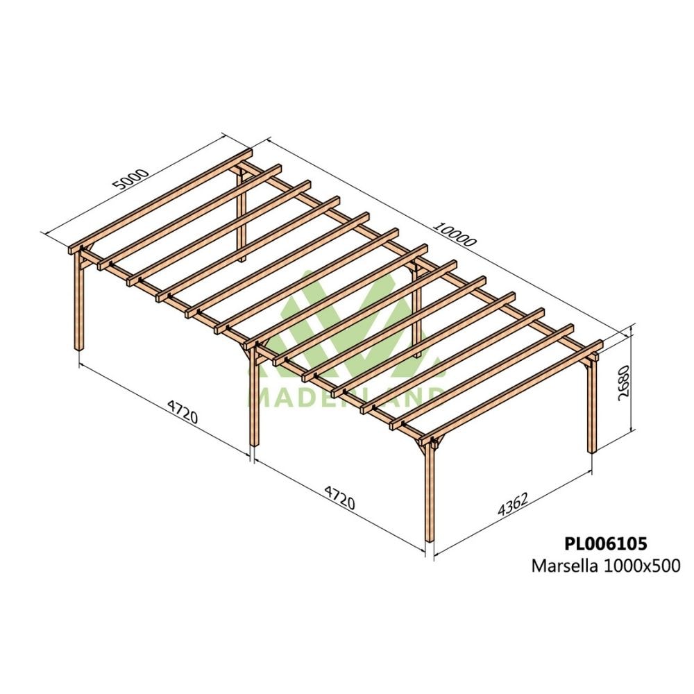 Cochera y Pérgola de Madera Laminada Lugo (Maderland)