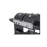 thumbnail of Tarrington House Barbacoa de gas y carbón de 3 quemadores + quemador lateral Carson, 42 x 96 cm, mesa lateral, ruedas, acero, negro