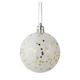 thumbnail of Relaxdays Weihnachtskugeln 30er Set, Kunststoff, D: 6 cm, runde Weihnachtsbaumdeko, Baumschmuck bruchsicher, gold/weiß