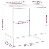 thumbnail of vidaXL Badschrank Artisan-Eiche 58x33x60 cm Holzwerkstoff