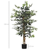 thumbnail of HOMCOM Ficus Artificial com Troncos Planta Artificial com Vaso e 702 Folhas Realistas para Ø15x130 cm Verde
