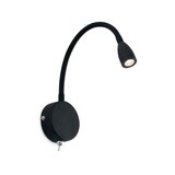 thumbnail of Lámpara de pared Faro Barcelona - Loke LED 3W con brazo - Aluminio y metal pintado, luz de lectura para dormitorio - Negra