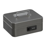 thumbnail of Relaxdays Geldkassette, 3-stellige Zahlenkombination, Münzeinsatz, Geldkasten Eisen, Kasse, HBT 8,5 x 20 x 17 cm, grau