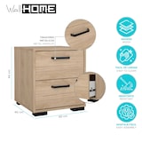 thumbnail of WellHome - Set nachtkastjes van hout met 2 laden in kleur Eiken 41 x 40 x 45 cm - Eria Oak
