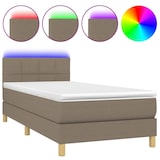 thumbnail of vidaXL Boxspringbett mit Matratze & LED Taupe 100x200 cm Stoff