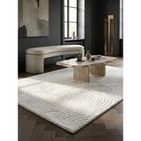 thumbnail of Teppich Kurzflor 3D-Effekt Modern Waschbar Strapazierfähig Esszimmer Flur OEKO-TEX Creme 240x340 cm Gekettelt – ILLER von Kadima Design