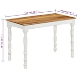 thumbnail of Table à dîner 110x60x76 cm Bois de manguier massif Modèle Sirius Classic