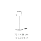 thumbnail of Lampada da Tavolo Poldina Grigio scuro 230V con spina LED Dimmerabile 11x38 cm - Design Moderno in Alluminio