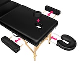 thumbnail of 3 Zonen Massageliege Somwang mit 7,5cm Polsterung und Holzgestellschwarz