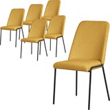 thumbnail of ML-Design Esszimmerstuhl 6er Set Senfgelb, Polsterstühle mit Stoffbezug, Metallbeine, komfortabel