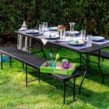 thumbnail of WellHome - Multifunctionele klaptafel 180x74x74cm en set van 2 klapbanken 183x30x43cm