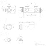thumbnail of ECD Germany Ventil-Armaturen Set Multiblock Anthrazit Eckform, inkl. Thermostatkopf, Anschlussgarnitur für Badheizkörper Mittelanschluss, Rohre aus