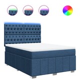 thumbnail of vidaXL Boxspringbett mit Matratze Blau 160x200 cm Stoff