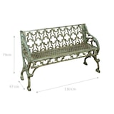 thumbnail of Biscottini Garten-Balkonbank - Außenbank 130x47x79 cm - Gartensofa für draußen - Bank aus Gusseisen - Grünes Gartensofa