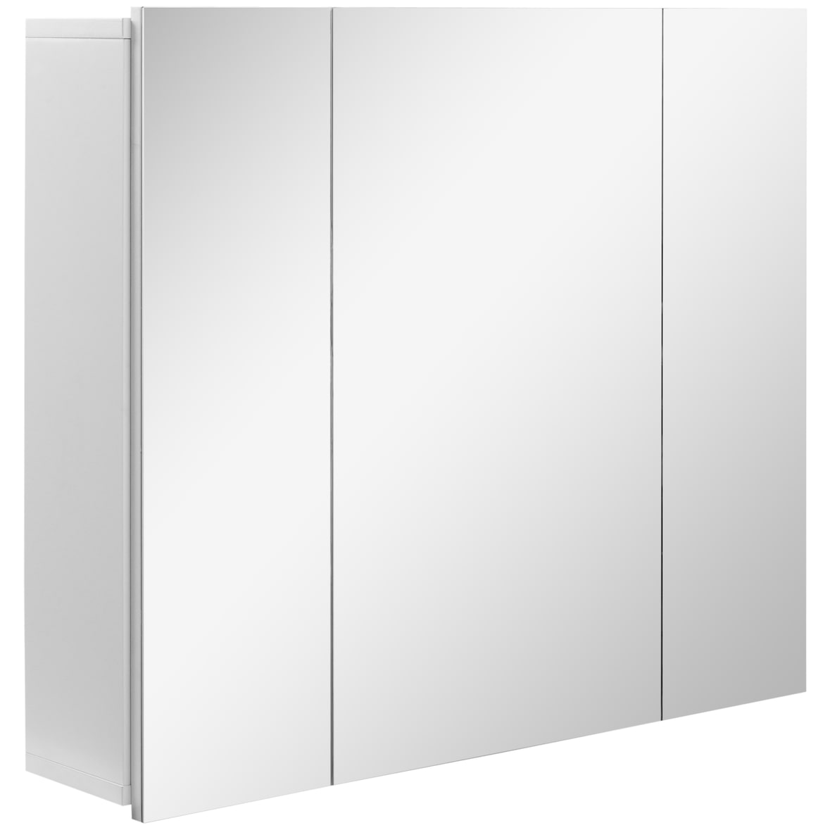 Mueble de baño con espejo mueble de pared para baño con 3 puertas y estantes internos ajustables 70x15x60 cm