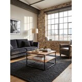 thumbnail of Industrial Couchtisch aus Akazienholz und Metallbeinen, Platzsparendes Design, Handgefertigt, 2 Ablageflächen. 60x60x41 cm | Kadima Design