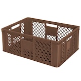 thumbnail of Robuster Handwagen in anthrazit, belastbar bis zu 200 kg, mit 24 cm hohem Korb in braun