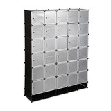 thumbnail of Relaxdays XXL Kleiderschrank Stecksystem, 25 Fächer, groß, 5 Kleiderstangen, Schlafzimmerschrank HxB 234x180 cm, schwarz
