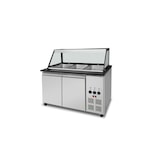 thumbnail of Skyrainbow SNACK-Line bain-marie toonbank 3xGN1/1, graniet Star Galaxy zwart,123x82x85,5 glazen bovenbouw helder glas zwarte rand,zonder schap,H=396mm