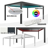 thumbnail of Pergola bioclimatica 4x4m apertura lamelle motorizzata con impianto led rgb - Bianco