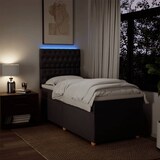 thumbnail of vidaXL Boxspringbett mit Matratze Dunkelbraun 100x200 cm Stoff