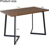 thumbnail of Essgruppe 5-teilig Esstisch mit 4 Stühlen Walnuss 117x68x75 cm Samtbezug Metallbeine schwarz, platzsparendes Küchen und Esszimmer Set