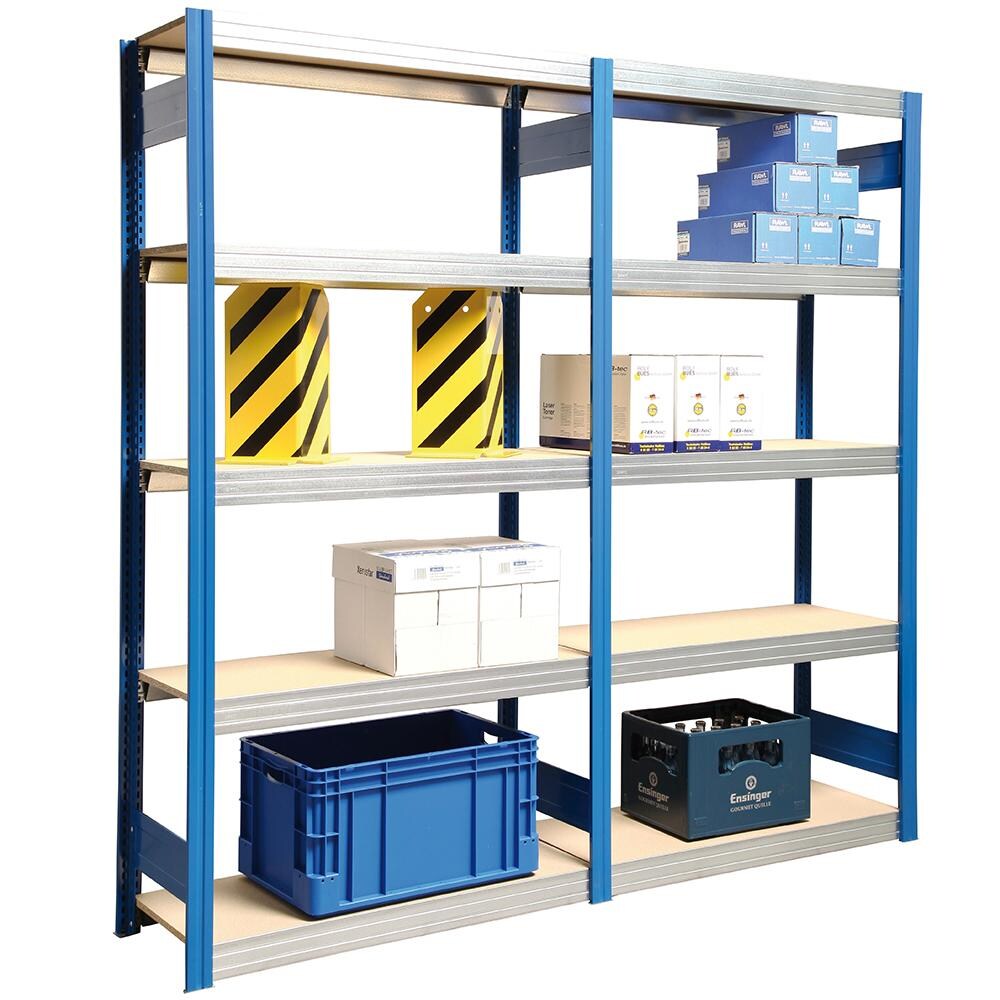 PROREGAL Weitspannregal FALKE | Medium-Duty | Grundregal | HxBxT 200x170x60cm | 5 Ebenen | Fachlast 250kg | Feuerrot