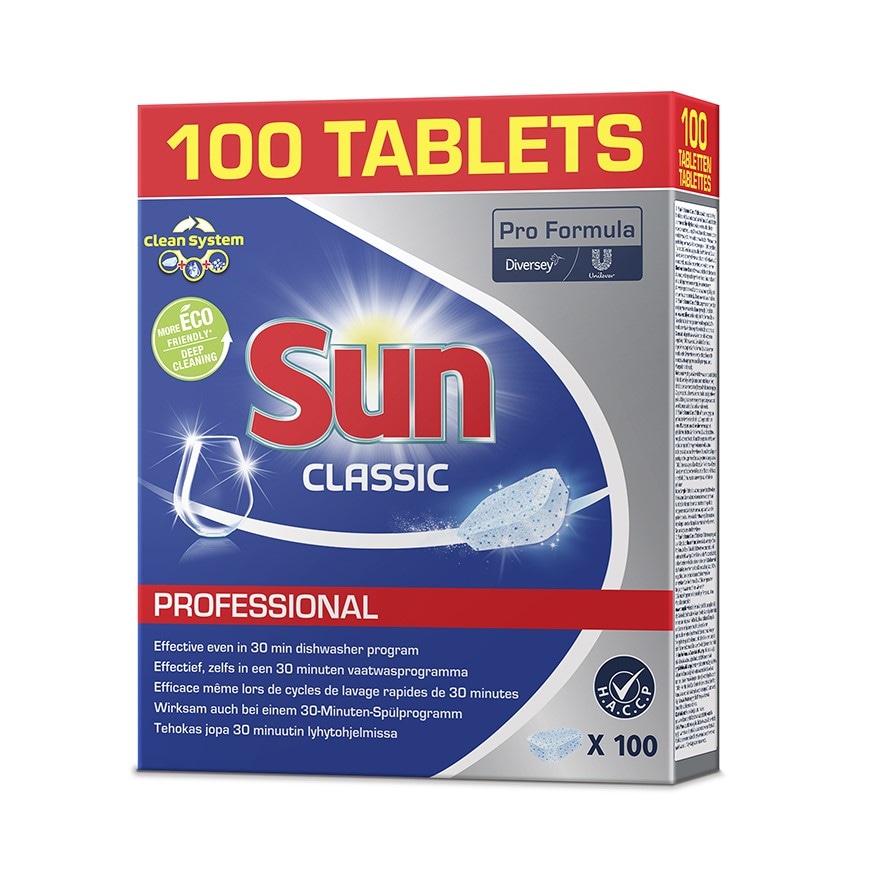 Sun Professional Classic Tabs Reinigertabs für die Spülmaschine 100 Tabs