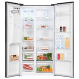 thumbnail of Exquisit Side-by-Side Kühlschrank | 513 l Nutzinhalt, Energieeffizienzklasse E, 39 dB | No Frost | Schnellgefrieren | SBS520-CF-040E inoxlook-az