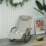 thumbnail of Outsunny Poltrona a Dondolo da Giardino, Poggiatesta e Tasca Lateraleo