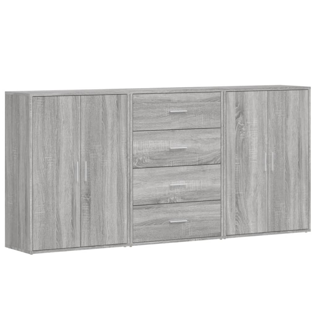 Helloshop26 - Buffet Sideboard Kommode Kleiderschrank Aufbewahrungsmöbel Organizer für Küche Wohnzimmer Lounge 3-teilig Sonoma 60 x 02_0037166